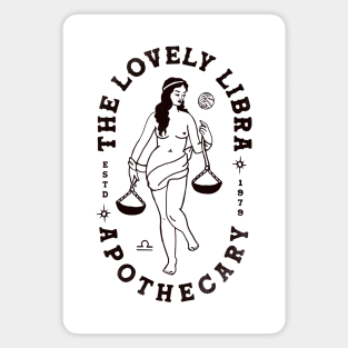 The Lovely Libra Apothecary 1979: Vintage Zodiac Travel Art Magnet